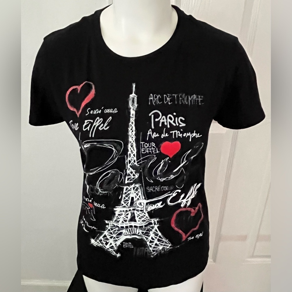 Sol’s Black Graphic Paris Themed Women’s Shirt size XL